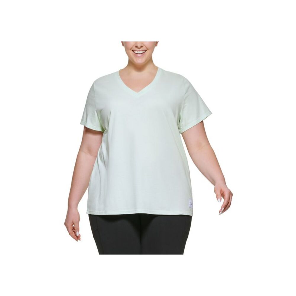 Calvin Klein Performance Womens Plus V-Neck Fitness Pullover Top